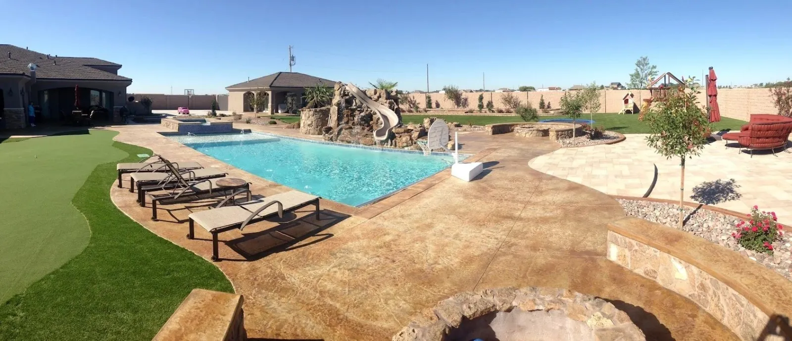 Rock Waterfall & Slide Pool